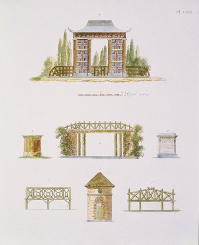 Decorazioni da giardino, da Magazine of Garden Gems, di G. van Laar da Dutch School