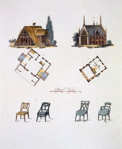 Decorazioni da giardino, da Magazine of Garden Gems di G. van Laar, pubblicato nel 1802 da Dutch School