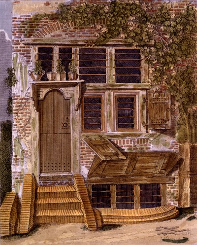 Design del Cottage del giardiniere dal Magazine of Garden Gems di G. van Laar, pubblicato nel 1802 da Dutch School