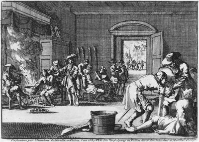 Intendente de Marillac che perseguita i protestanti a Poitou nel 1685, 1686 da Dutch School