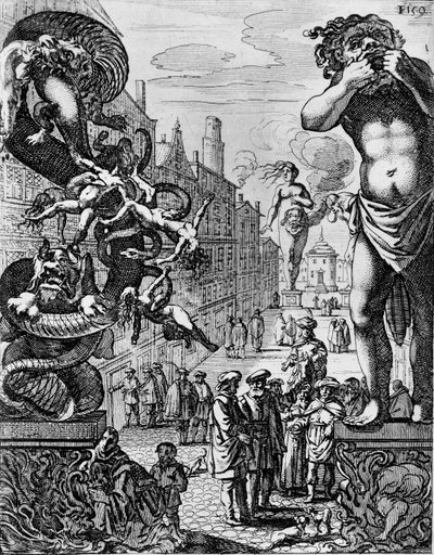 Aveva la forma di un uomo alto più di 100 piedi... la sua bocca grande come una porta da Dutch School