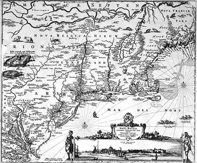Mappa di New Amsterdam, c.1650 da Dutch School
