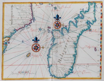 Mappa di parte della costa del Mozambico e dell