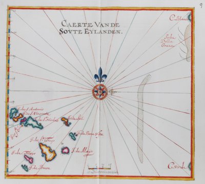 Mappa delle isole di Capo Verde da Dutch School