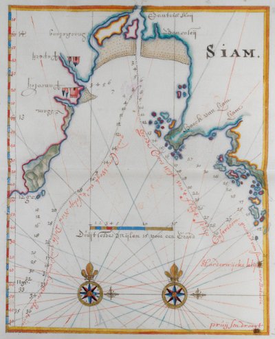 Mappa del Regno del Siam da Dutch School