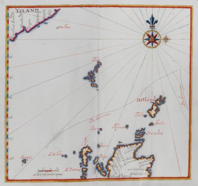 Mappa delle isole Shetland da Dutch School