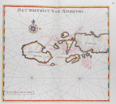 Mappa delle isole di Bouro e Ceram (Seram), Indonesia da Dutch School