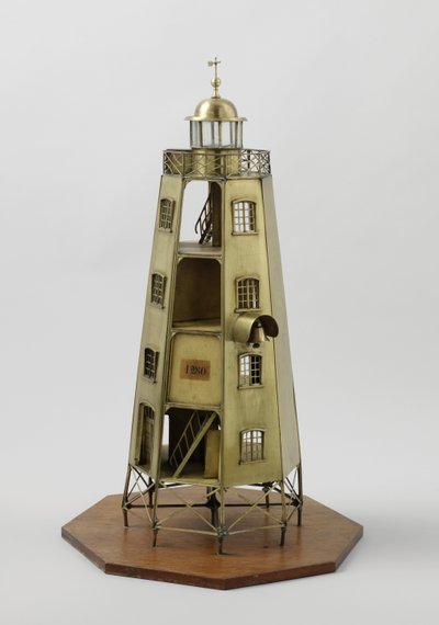 Modello del faro di Duiveneiland a Giava da Dutch School