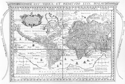 Nova Totius Terrarum Orbis Geographica Ac Hydrographica Tabula, 1642 da Dutch School