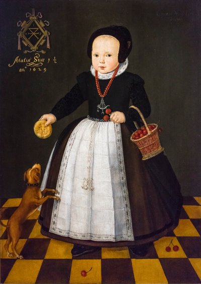 Ritratto di Grietge Maertensdochter, 1629 (olio su tavola) da Dutch School