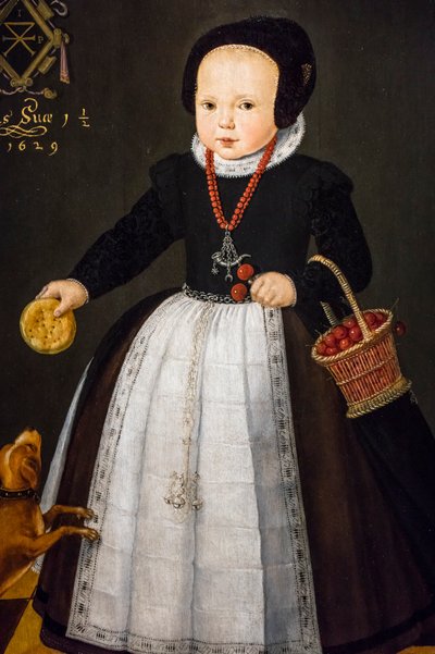 Ritratto di Grietge Maertensdochter, particolare, 1629 (olio su tavola) da Dutch School