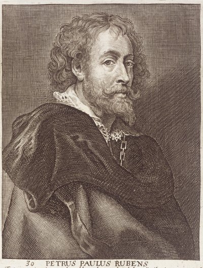 Ritratto di Peter Paul Rubens, tavola 30 da una serie di ritratti di artisti, inciso da Joannes Meyssens da Dutch School