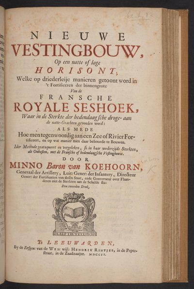 Frontespizio di Nieuwe Vestingbouw da Dutch School