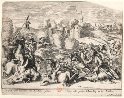 Vittoria della guarnigione di Enniskillen sugli irlandesi nel 1689, c.1691 da Dutch School
