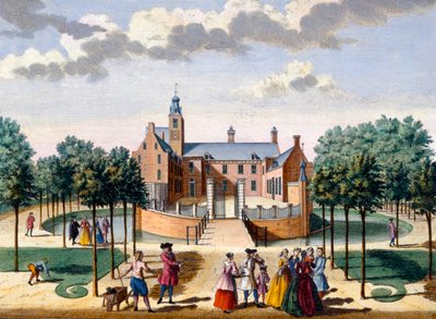 Vista della casa di Adrichem, da Het Zeganpralent Kennemerlant di Hendrick de Leth e Matthias Brouerius Van Nidek, pubblicato c.1700-1730 da Dutch School