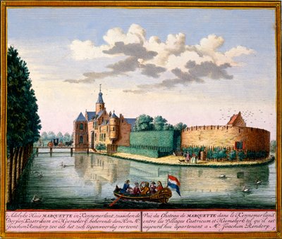 Vista della Casa Marquette, Kennemerland, da Het Zeganpralent Kennemerlant di Hendrick de Leth e Matthias Brouerius Van Nidek, pubblicato c.1700-30 da Dutch School