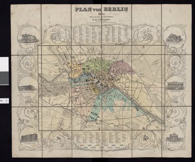 Mappa della collezione di mappe della Biblioteca Nazionale. La mappa è stata pubblicata a Berlino (1841) e mostra Berlino da E.H. Schroeder