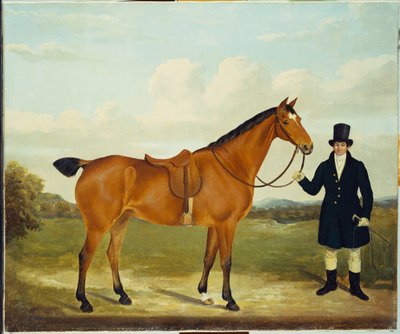 Un gentiluomo con il suo cavallo in un paesaggio da E.W. Gill