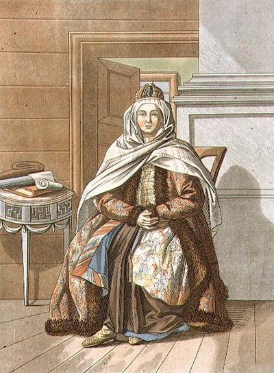 Donna tartara di Tomsk, incisa da Jegor Skotnikoff (1782-1843) da E. (after) Karnejeff