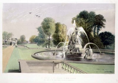 Fontana di San Giorgio e il Drago, Holkham, pub. da Thomas McLean da E. Adveno Brooke