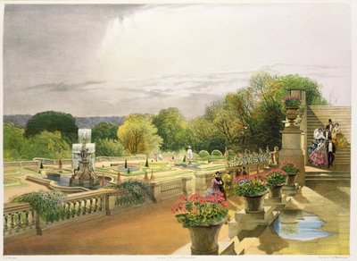 Il Parterre, Harewood House vicino a Leeds, pub. da Thomas McLean da E. Adveno Brooke
