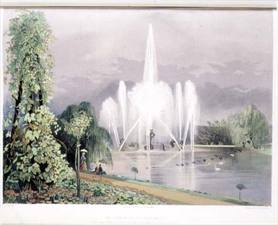 La fontana del cavallo fluviale, Enville, pub. da Thomas McLean (litografia) da E. Adveno Brooke