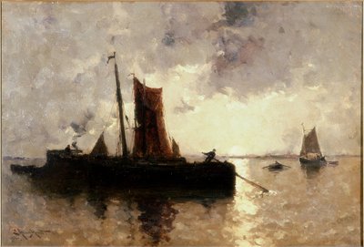 Scena Fluviale con Navi da E. Aubrey Hunt