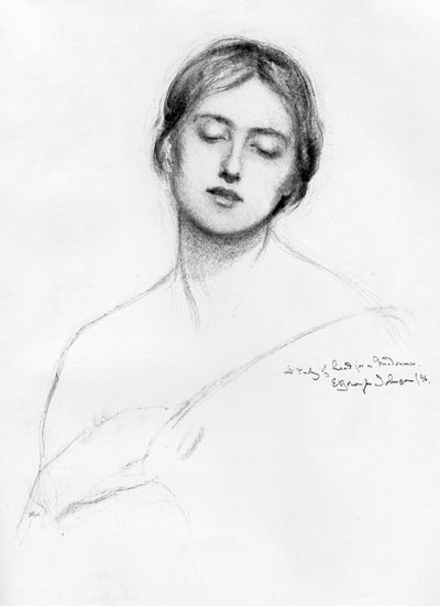 Studio della testa di una donna, 1896-1898 da E. Borough Johnson