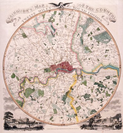 Mappa di Londra, 1798 da E Bourne