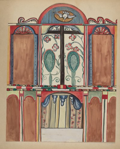 Reredos principale nella Chiesa di Santa Cruz, Contea di Santa Fe da E. Boyd