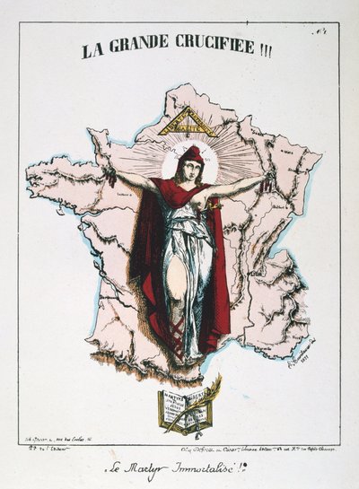 Le Martyr Immortalisé!, allegoria della Francia Repubblicana, 1871 da E. Courtaux