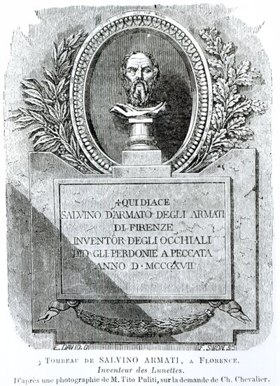 La tomba di Salvino Armati (m.1317), incisa da F. Simon, frontespizio da 