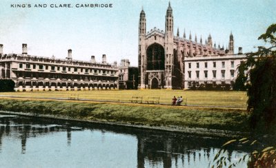 Kings e Clare Colleges, Cambridge, Cambridgeshire, inizio XX secolo da E. Dennis