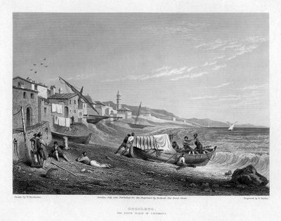 Cogoleto, il luogo di nascita di Colombo, Italia, 1828 da E. Finden