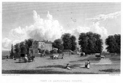 Veduta di Hampstead Heath, Londra, XIX secolo da E. Finden