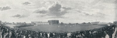 Partita di cricket tra Surrey e Australiani al Kennington Oval, c1896 da E Hawkins and Co