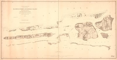 Le isole di Blackwell, Ward e Randall e le rive adiacenti dei fiumi East e Harlem dalla 51ª strada di New York a Lawrence