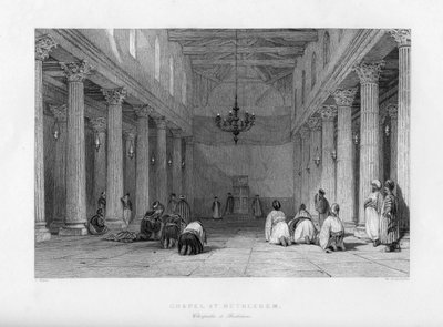 Una cappella a Betlemme, Israele, 1841 da E. Redclyffe