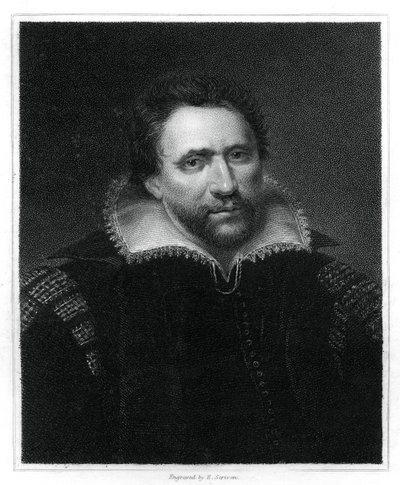 Benjamin Jonson, drammaturgo, poeta e attore del Rinascimento inglese, 1834 da E. Scriven