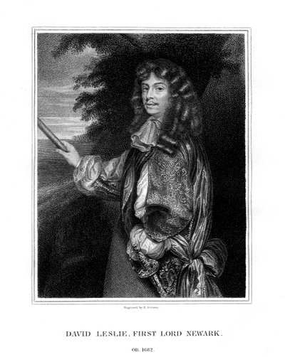David Leslie, Lord Newark, ufficiale di cavalleria scozzese, 1827 da E. Scriven