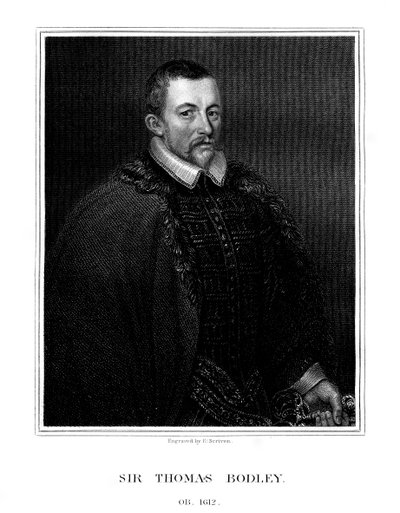 Sir Thomas Bodley, fondatore inglese della Biblioteca Bodleiana da E. Scriven
