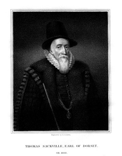 Thomas Sackville, 1° Conte di Dorset, statista e poeta inglese, 1824 da E. Scriven