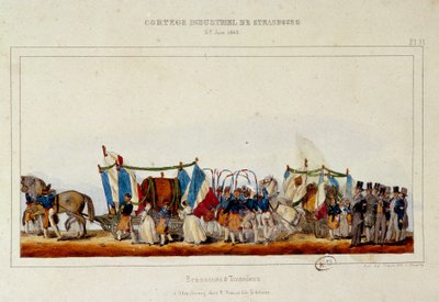 La danza dei birrai e dei bottai durante il corteo industriale a Strasburgo il 25/06/1840 da E. Simon