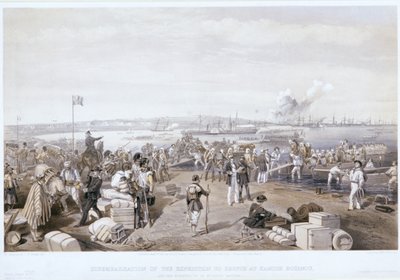 Sbarco della Spedizione a Kertch a Kamish Bournou, 1855 da E Walker