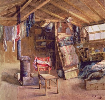 Interno di una soffitta, c.1860 da E. Zoello