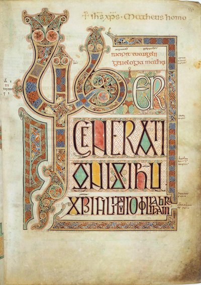 I Vangeli di Lindisfarne da Eadfrith,