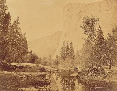 Tutokanula. Valle dello Yosemite. (Il Grande Capo) "El Capitan". Alto 3500 piedi. da Eadweard J. Muybridge