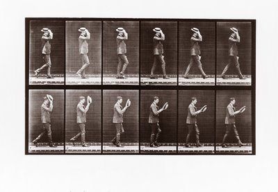 Uomo che si toglie il cappello, Tavola 44 da Animal Locomotion, 1887 da Eadweard Muybridge