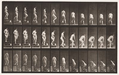 Tavola 149. Scendere le scale; chinarsi per sollevare una brocca da Eadweard Muybridge