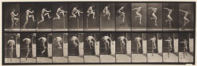 Saltare; correre salto in alto (con scarpe) (tavola 153) da Eadweard Muybridge